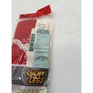 Vintage Girls Lace Socks NOS 7-8.5 Red With White Lace Rolane Corp